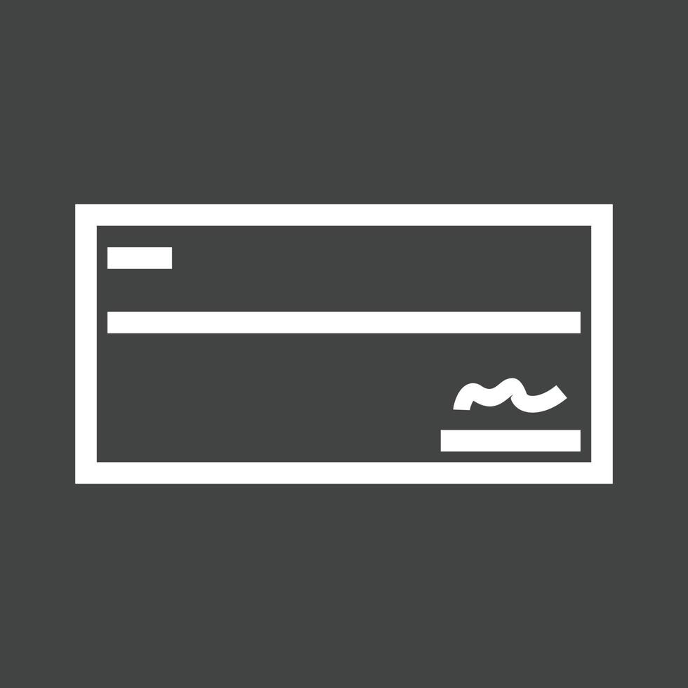 Signed Cheque Line Inverted Icon vector