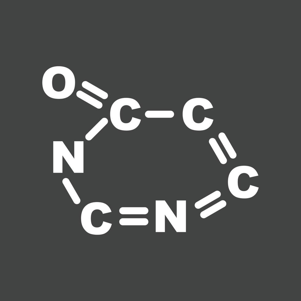 icono de línea de fórmula química invertida vector