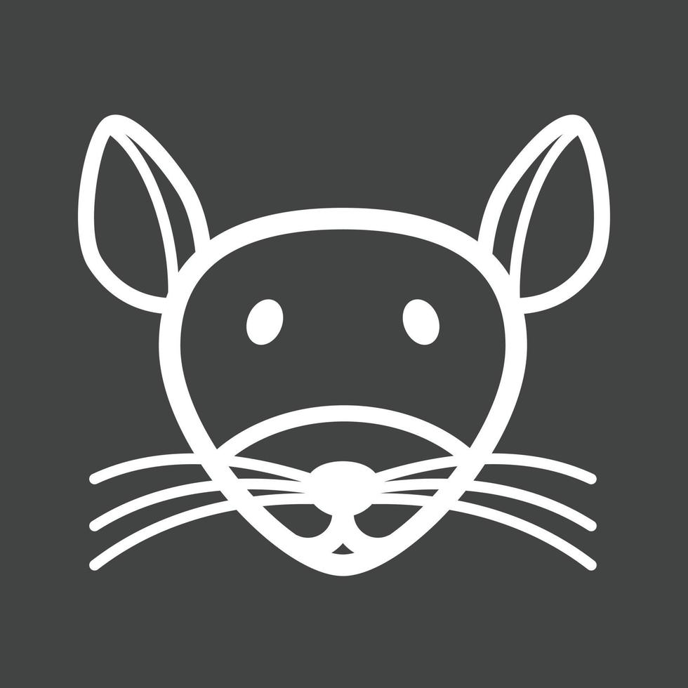 Mouse Face Line Inverted Icon vector