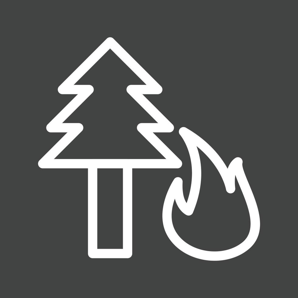 Forest Fire Line Inverted Icon vector