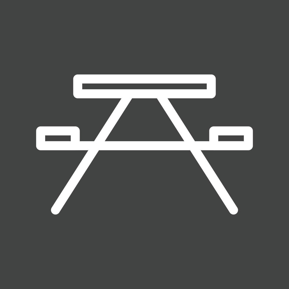 Wooden Bench Line Inverted Icon vector