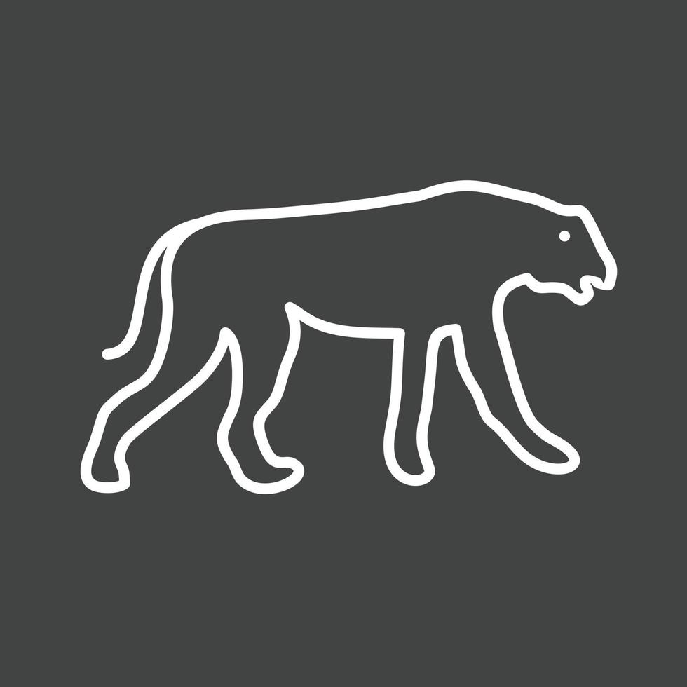 icono de línea invertida de guepardo vector