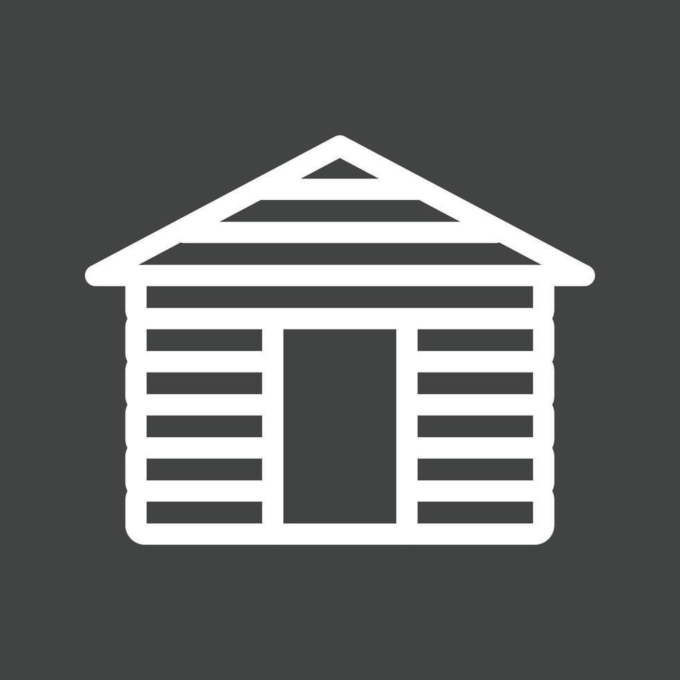 Wood Cabin Line Inverted Icon vector