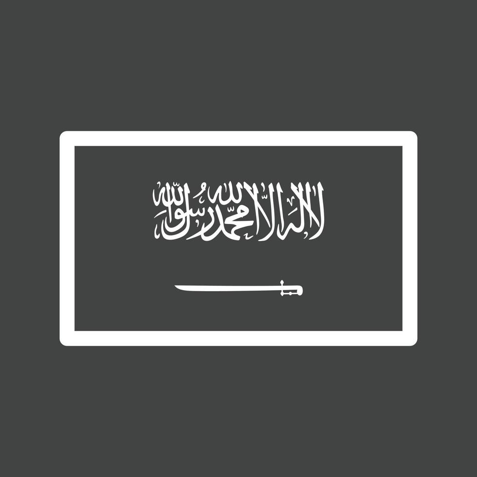 Saudia Arabia Line Inverted Icon vector