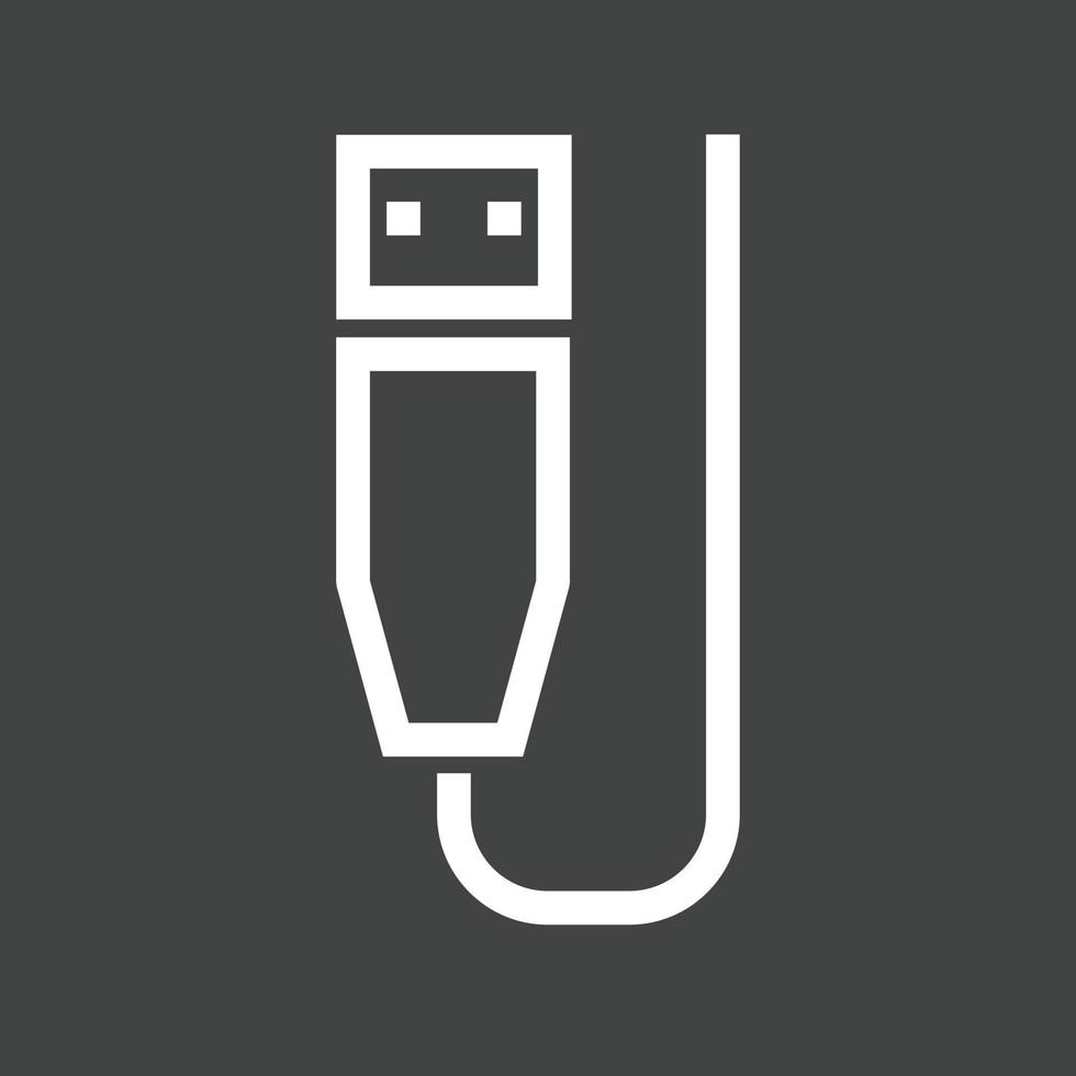 USB Cable Line Inverted Icon vector