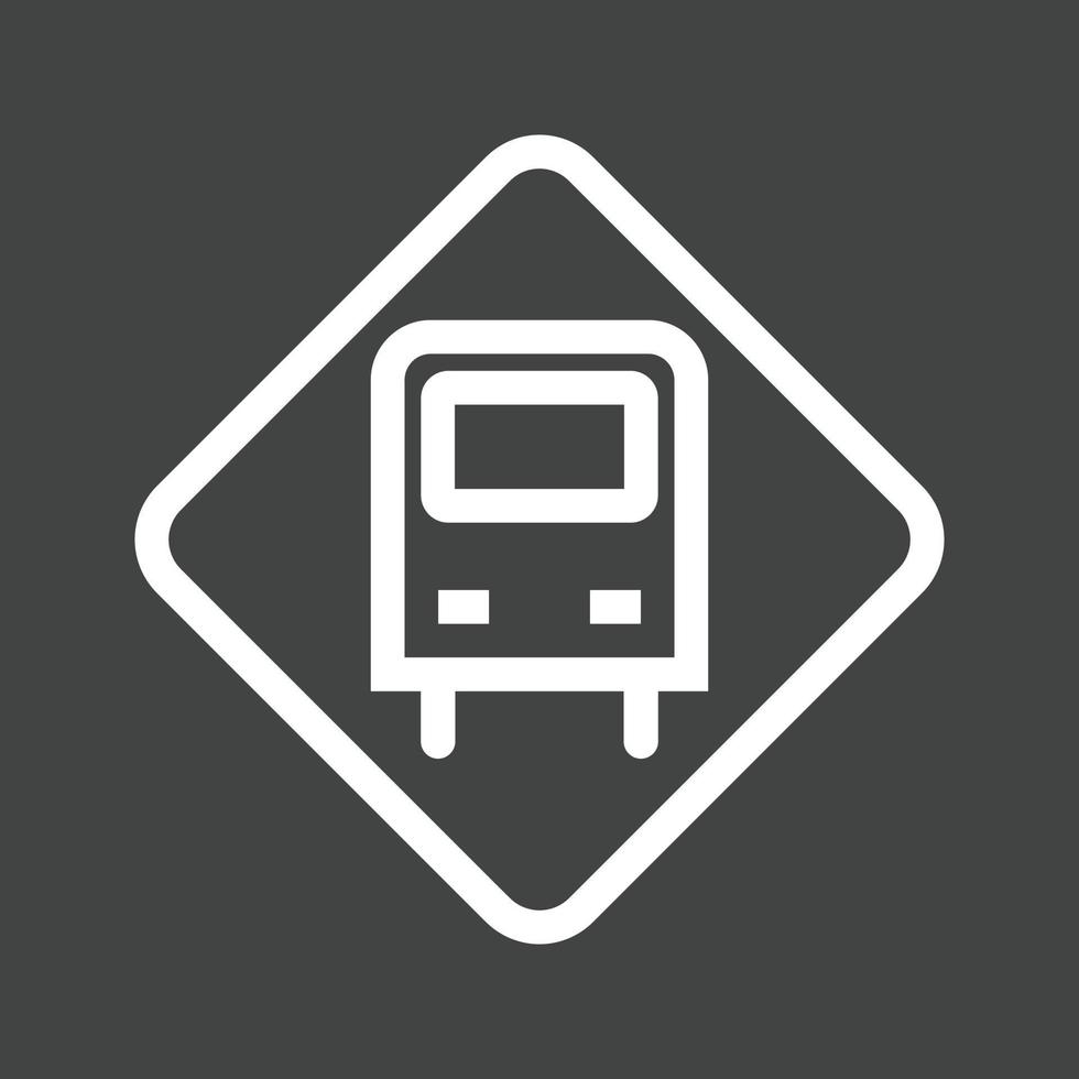 parada de autobús, señal, línea, invertido, icono vector