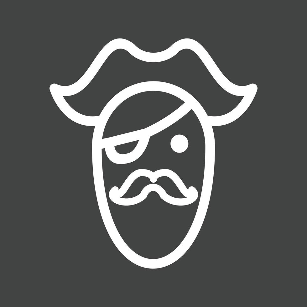 pirata en línea de sombrero icono invertido vector