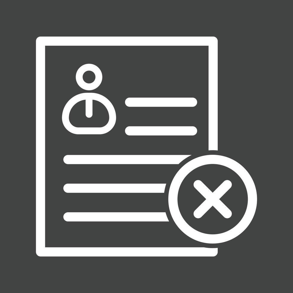 Invalid User Profile Line Inverted Icon vector