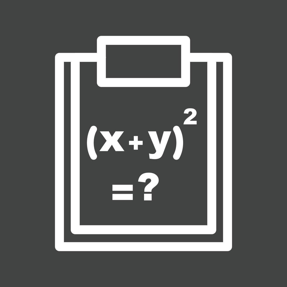 Solving Formula Line Inverted Icon vector