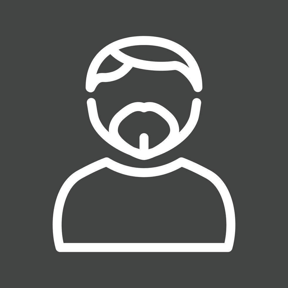 Man in French Goatee Line Inverted Icon vector