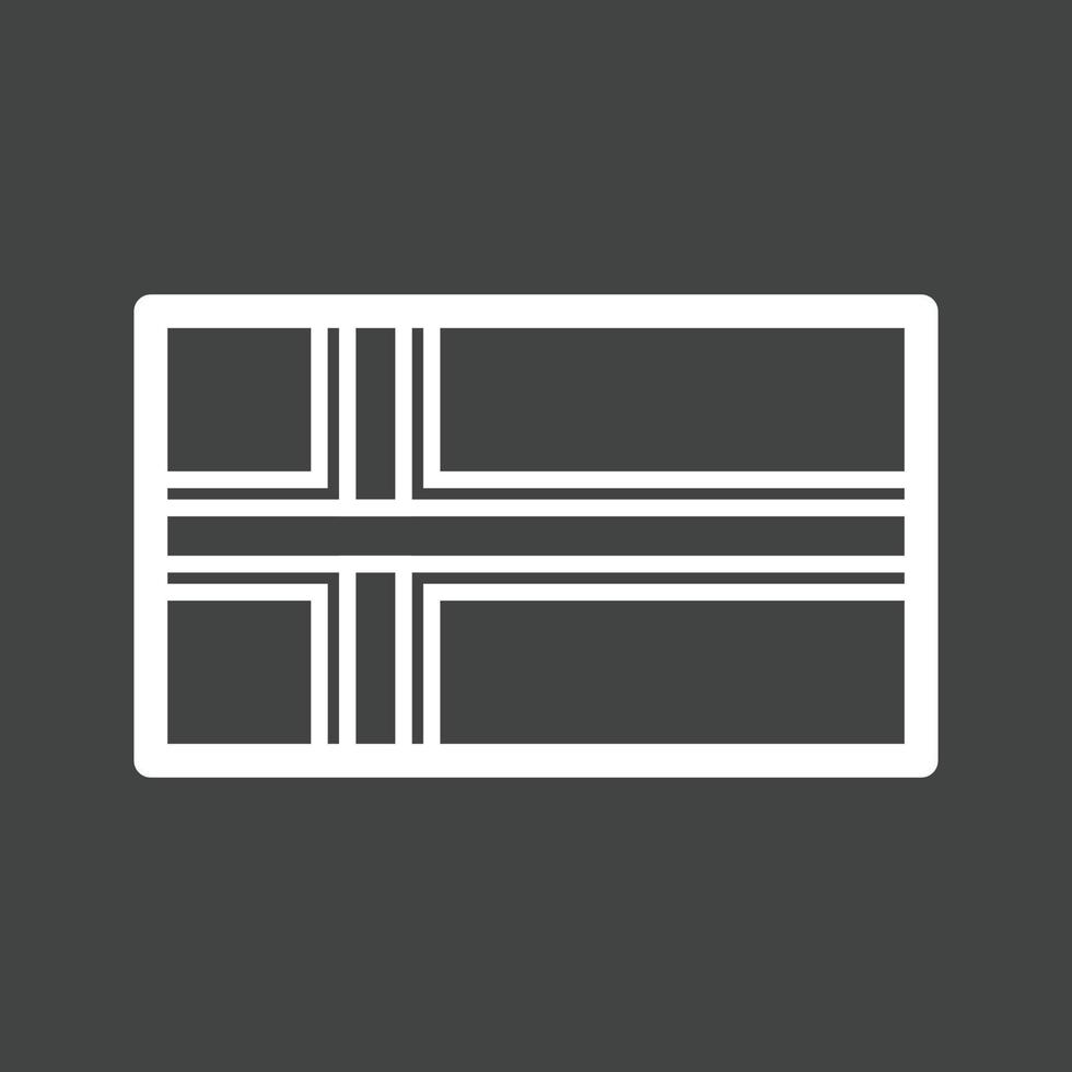 icono de línea invertida de noruega vector