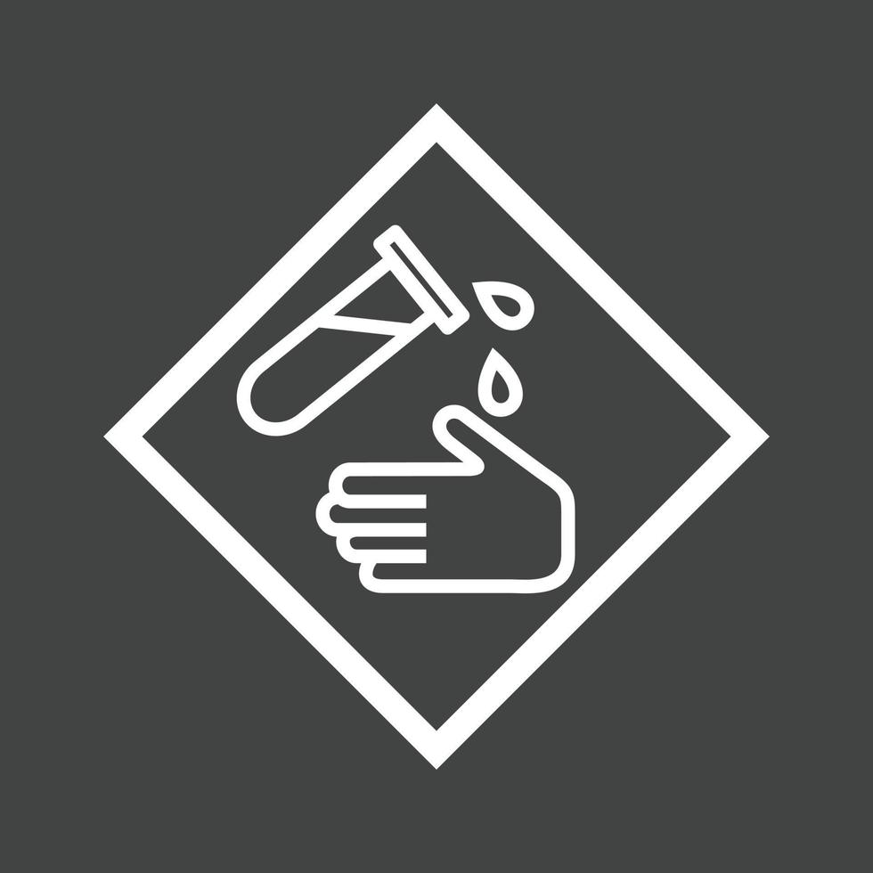 Corrosive Hazard Line Inverted Icon vector