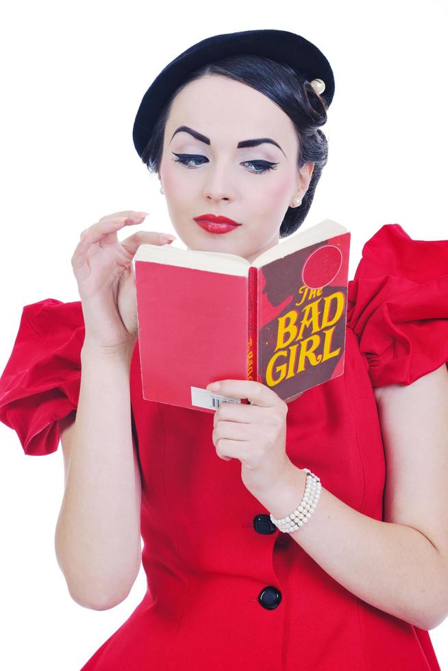 Sweden, 2022 - beautiful young woman read book photo
