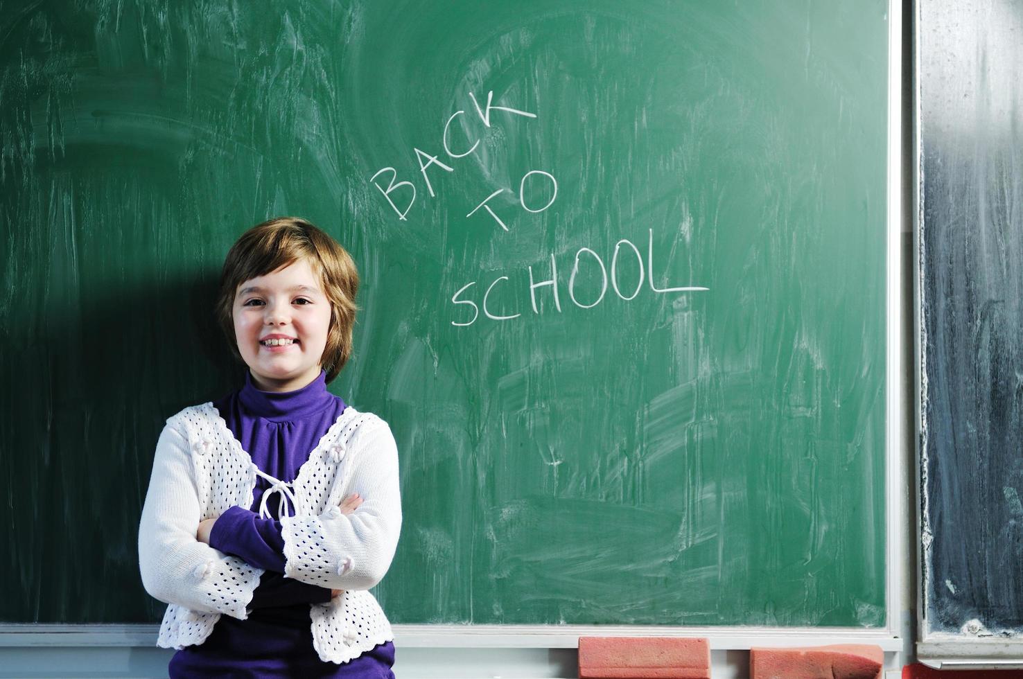 happy young school girl portrait photo