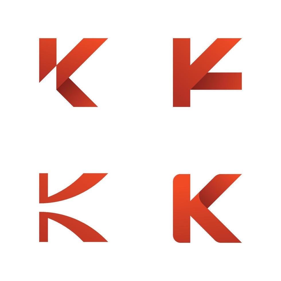 diseño y plantilla del logotipo k. letras iniciales de icono creativo k basadas en vector. vector