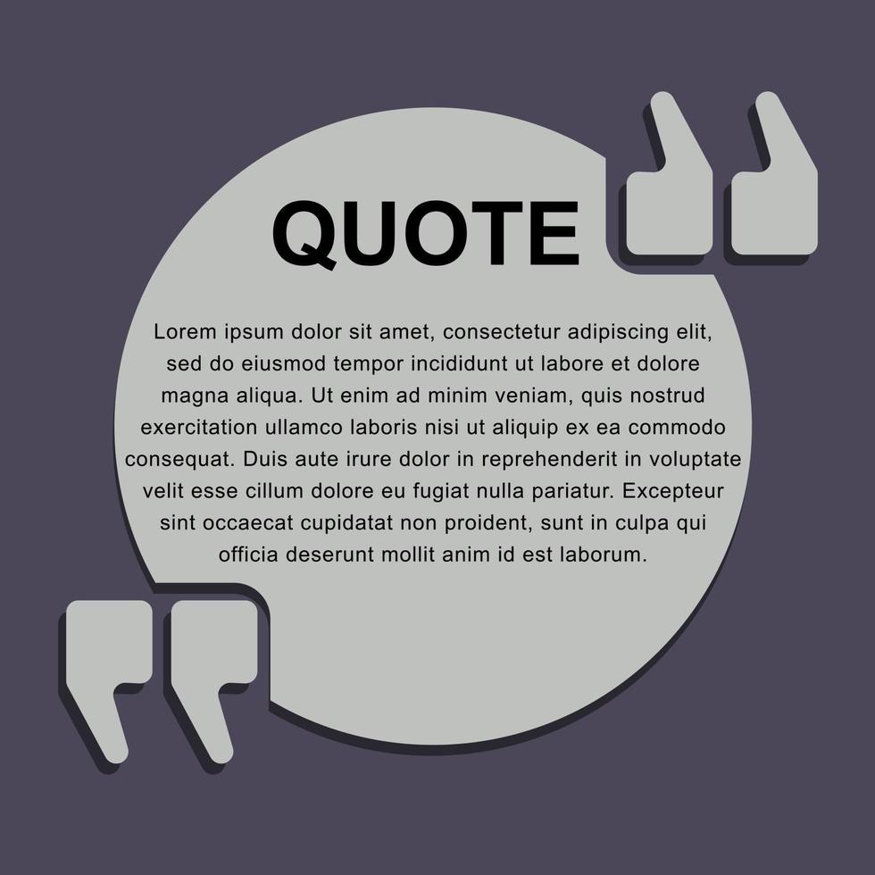 Quote box frame template design. Easy editable stroke. Vector illustration. EPS 10