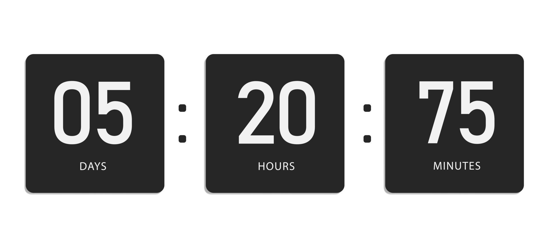 Countdown flip clock counter digital banner for business website