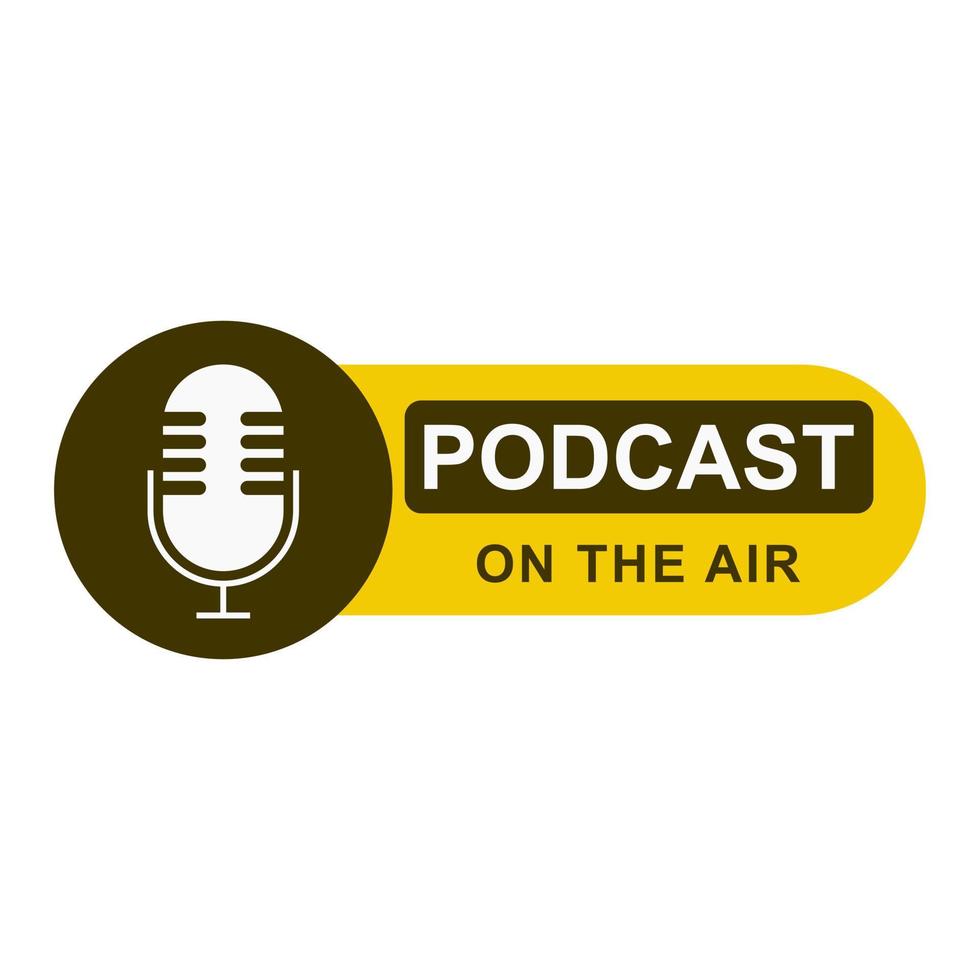 Podcast symbol and icon in flat style. vector illustration. easy editable stroke. EPS 10.