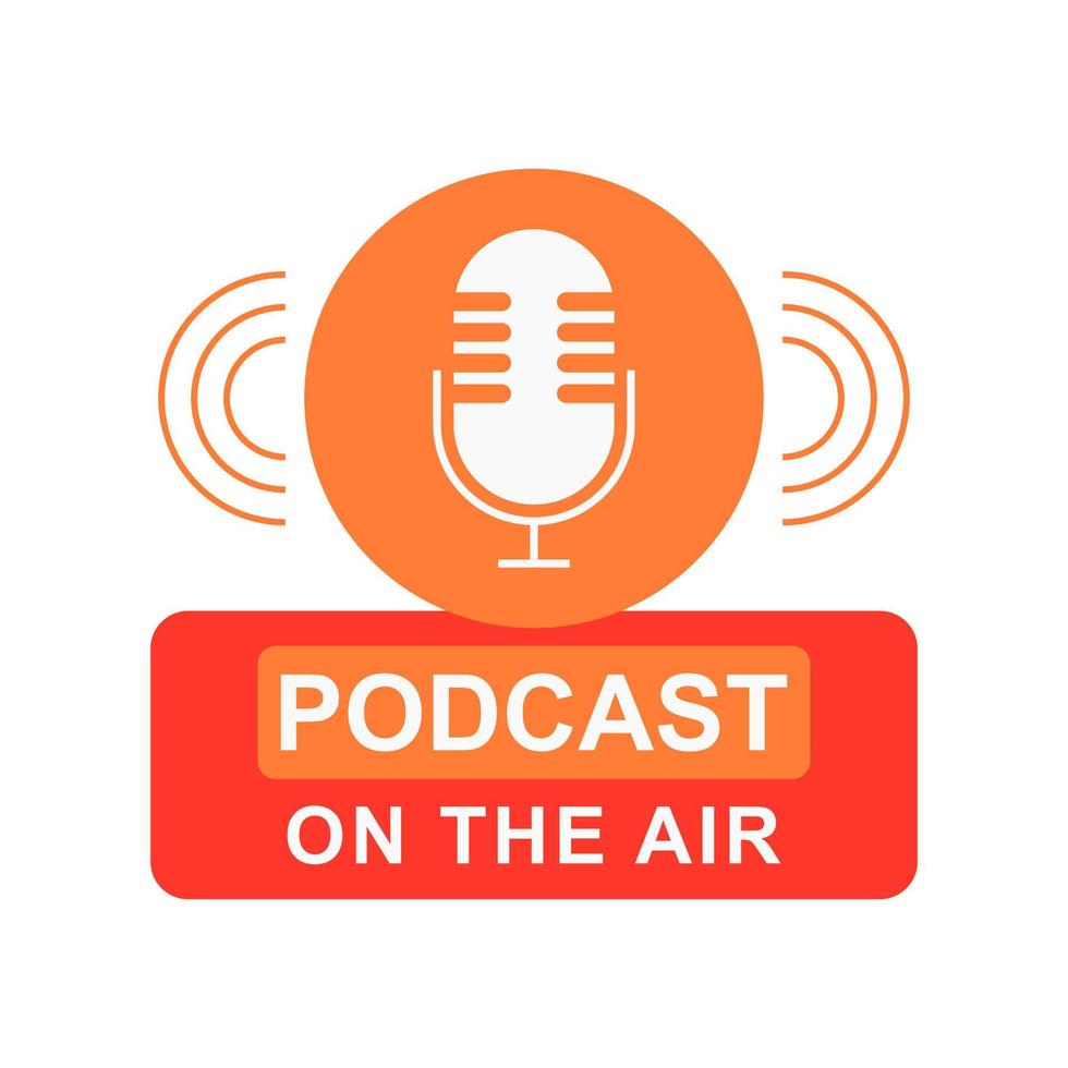 Podcast symbol and icon in flat style. vector illustration. easy editable stroke. EPS 10.