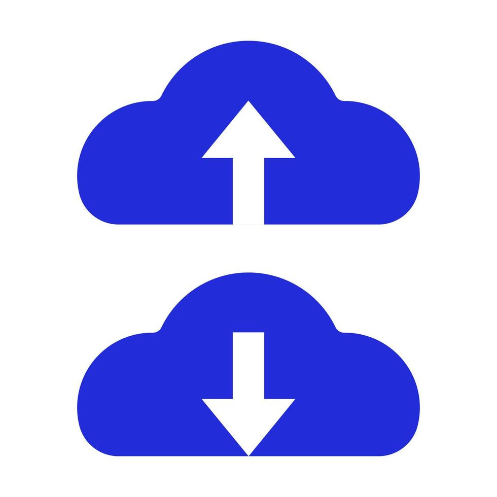Download and upload icon on white background. Easy editable stroke. Vector illustration. EPS 10.