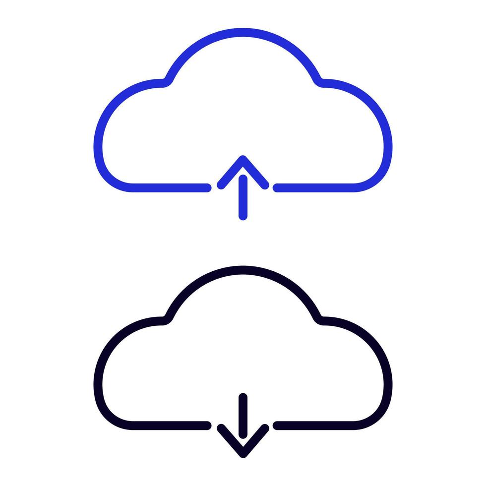 Download and upload line icon on white background. Vector illustration. EPS 10.