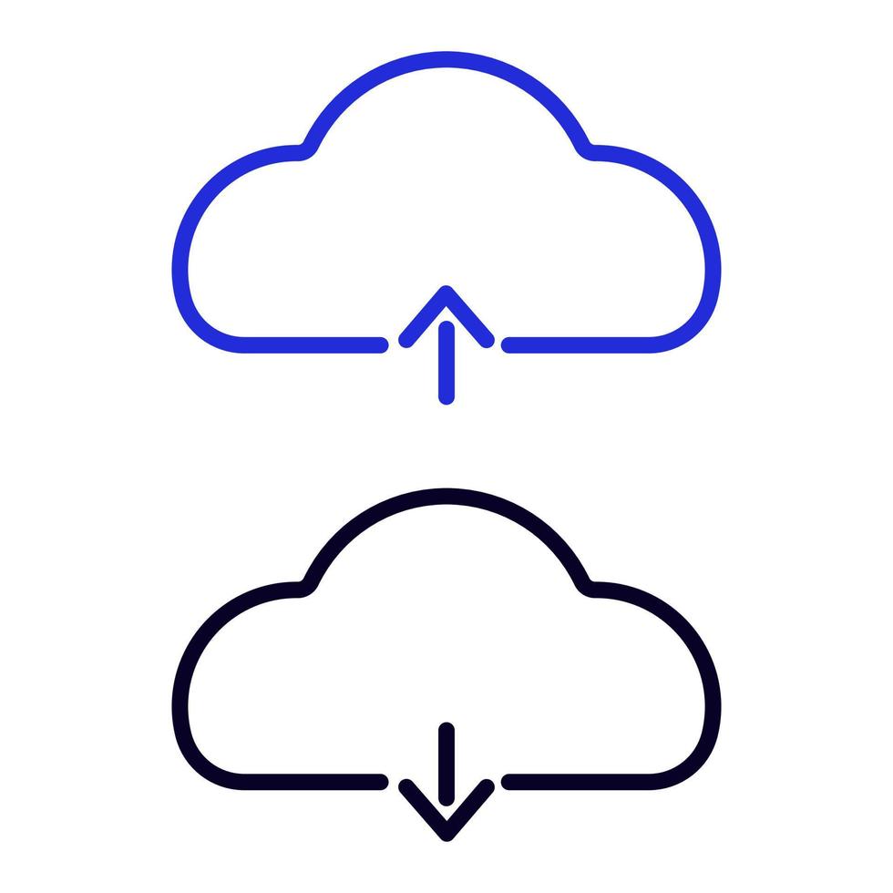 Download and upload line icon on white background. Vector illustration. EPS 10.