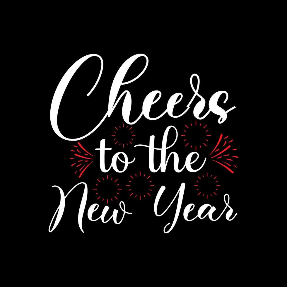 Happy new year t-shirt design b vector