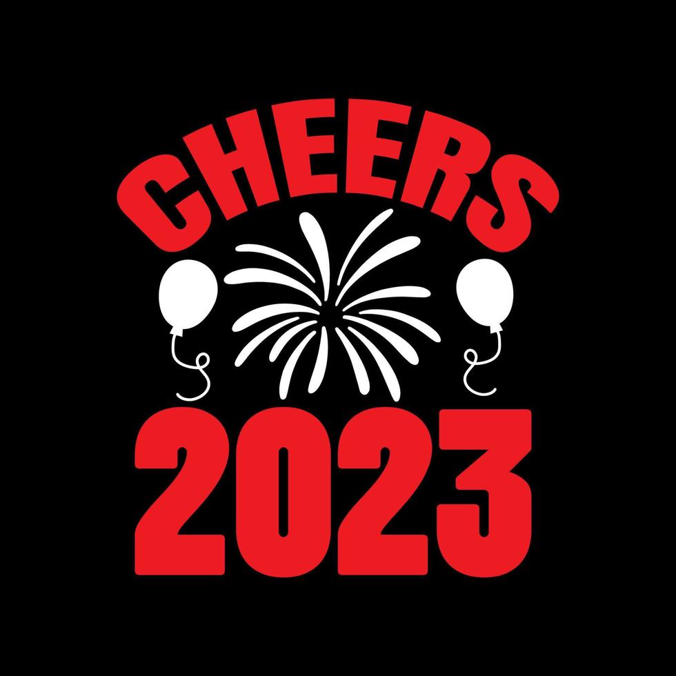 Happy new year t-shirt design b vector