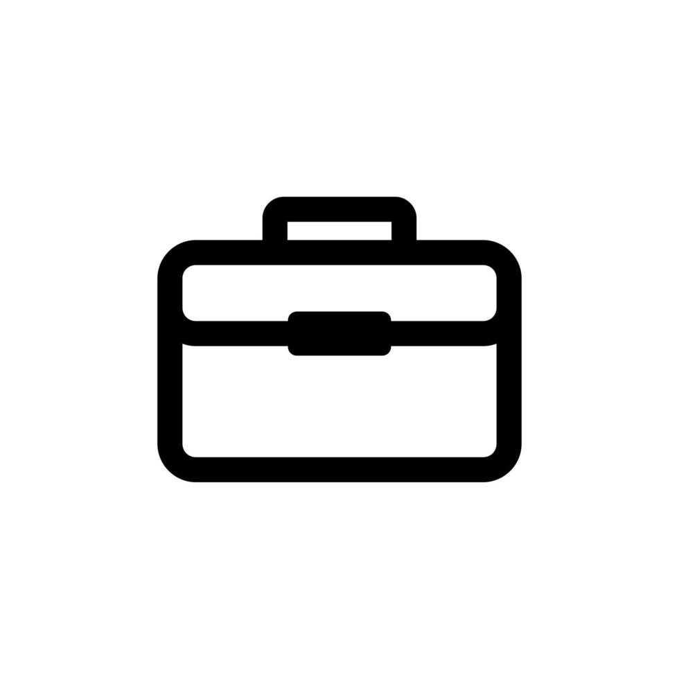icono de maleta en blanco y negro sobre fondo aislado vector