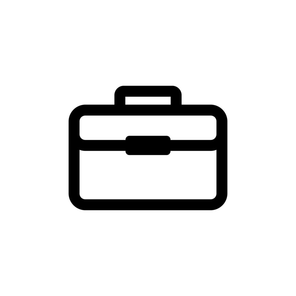 black and white suitcase icon on isolated background vector