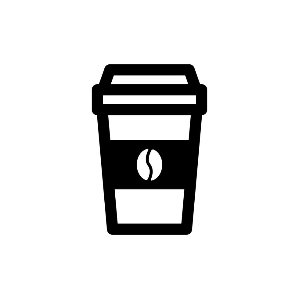 black and white coffee cup icon on isolated background vector