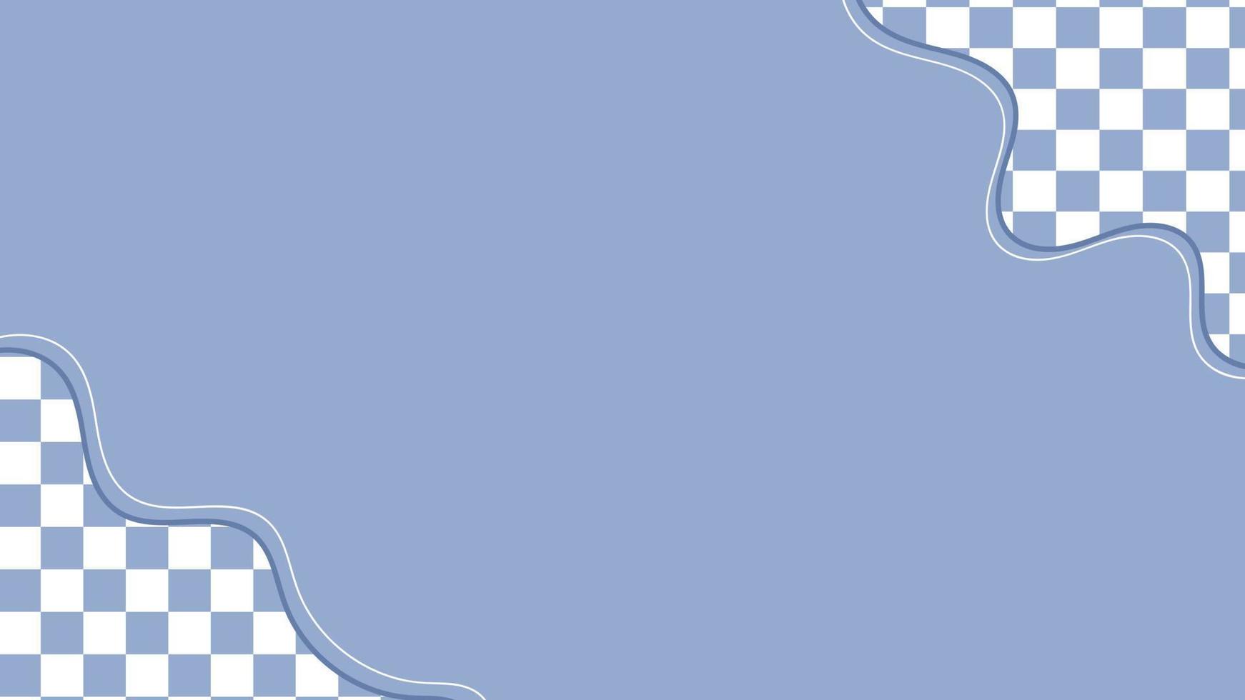 azul pastel lindo estético con tablero de ajedrez, ilustración de fondo de marco de decoración de damas, perfecto para papel tapiz, fondo, postal, pancarta vector