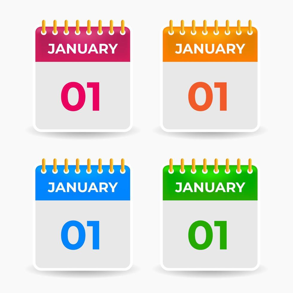 Collection of new desk calendar design vector. Modern Calendar design vector