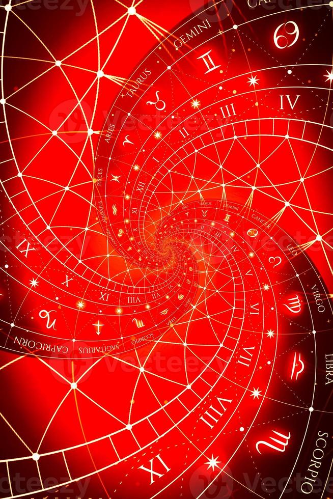 Zodiac Signs Horoscope background. Concept for fantasy and mystery photo