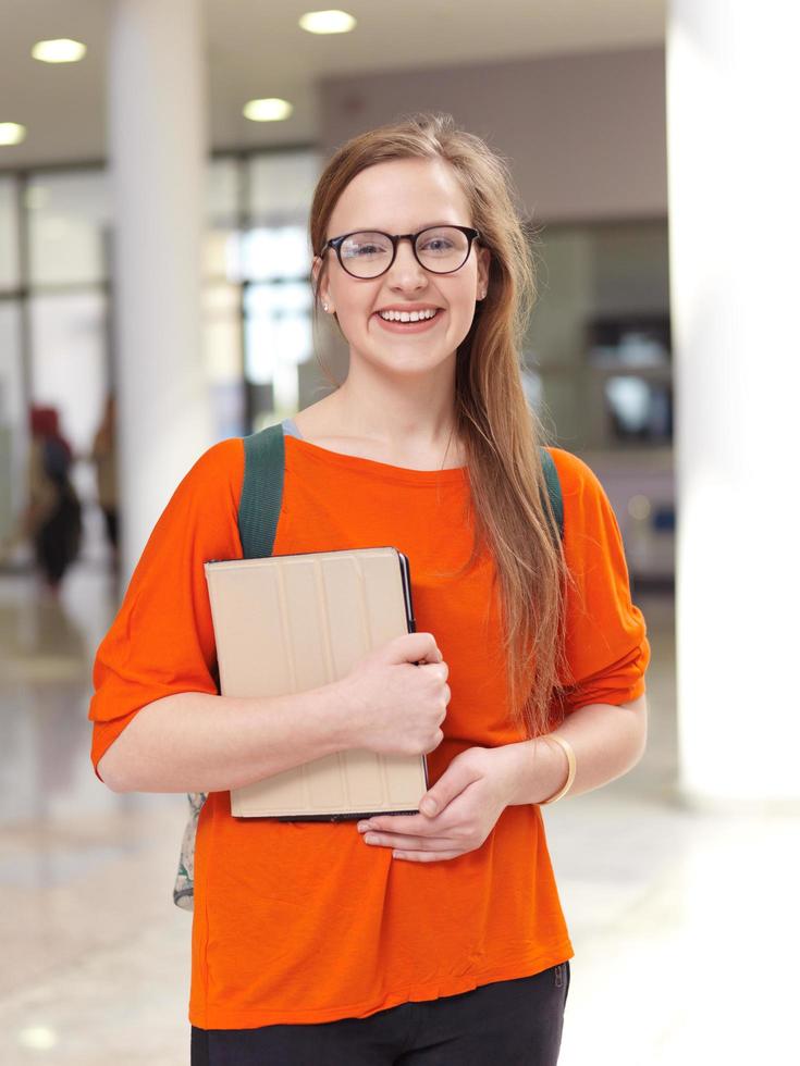 student girl with tablet computer photo