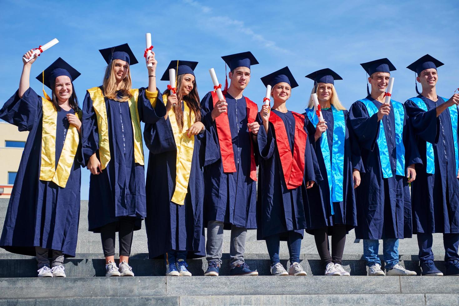 young graduates students group photo