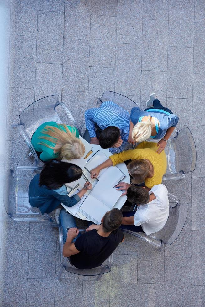 group of students  top view photo