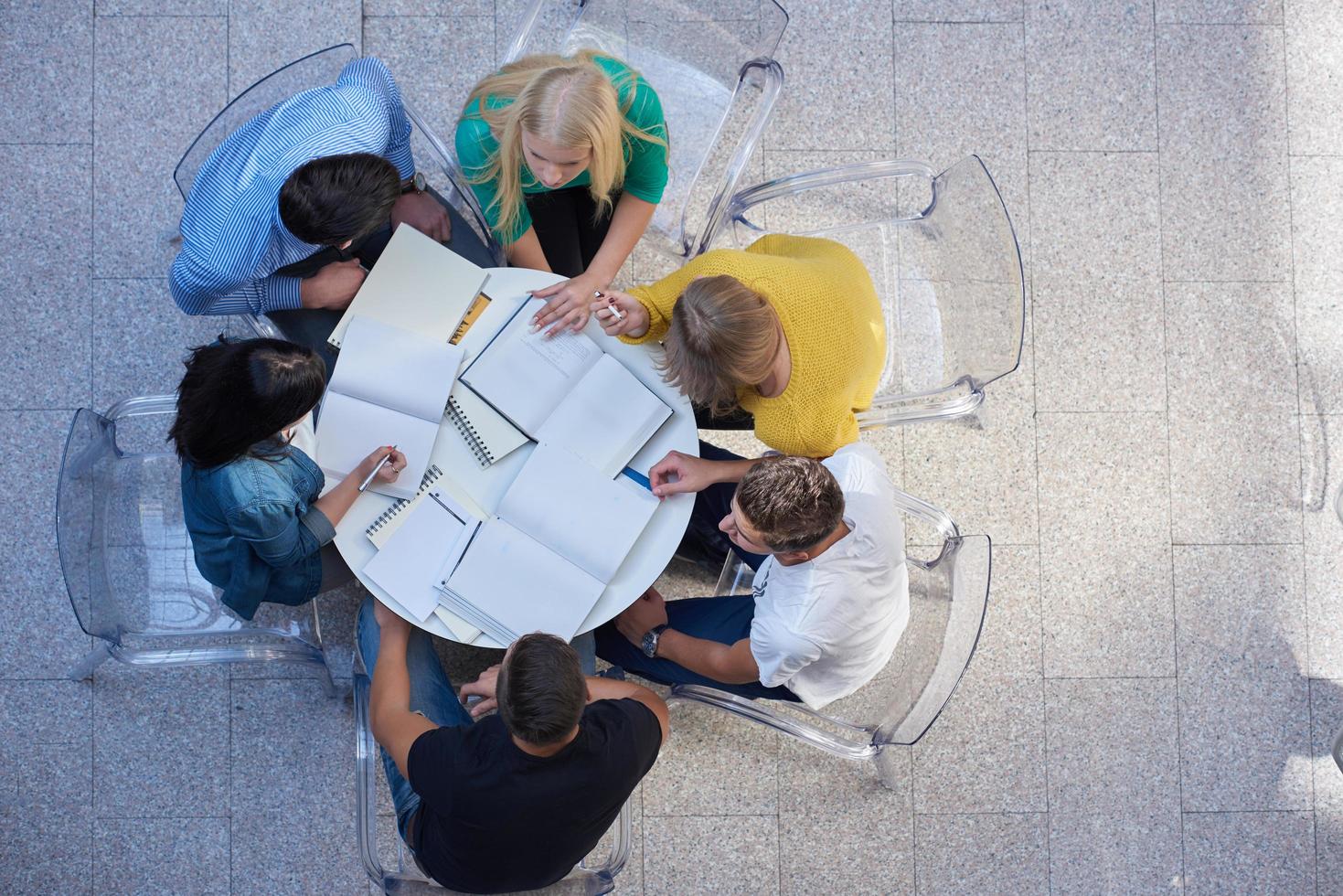 group of students  top view photo