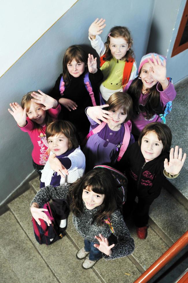 happy children group in school photo