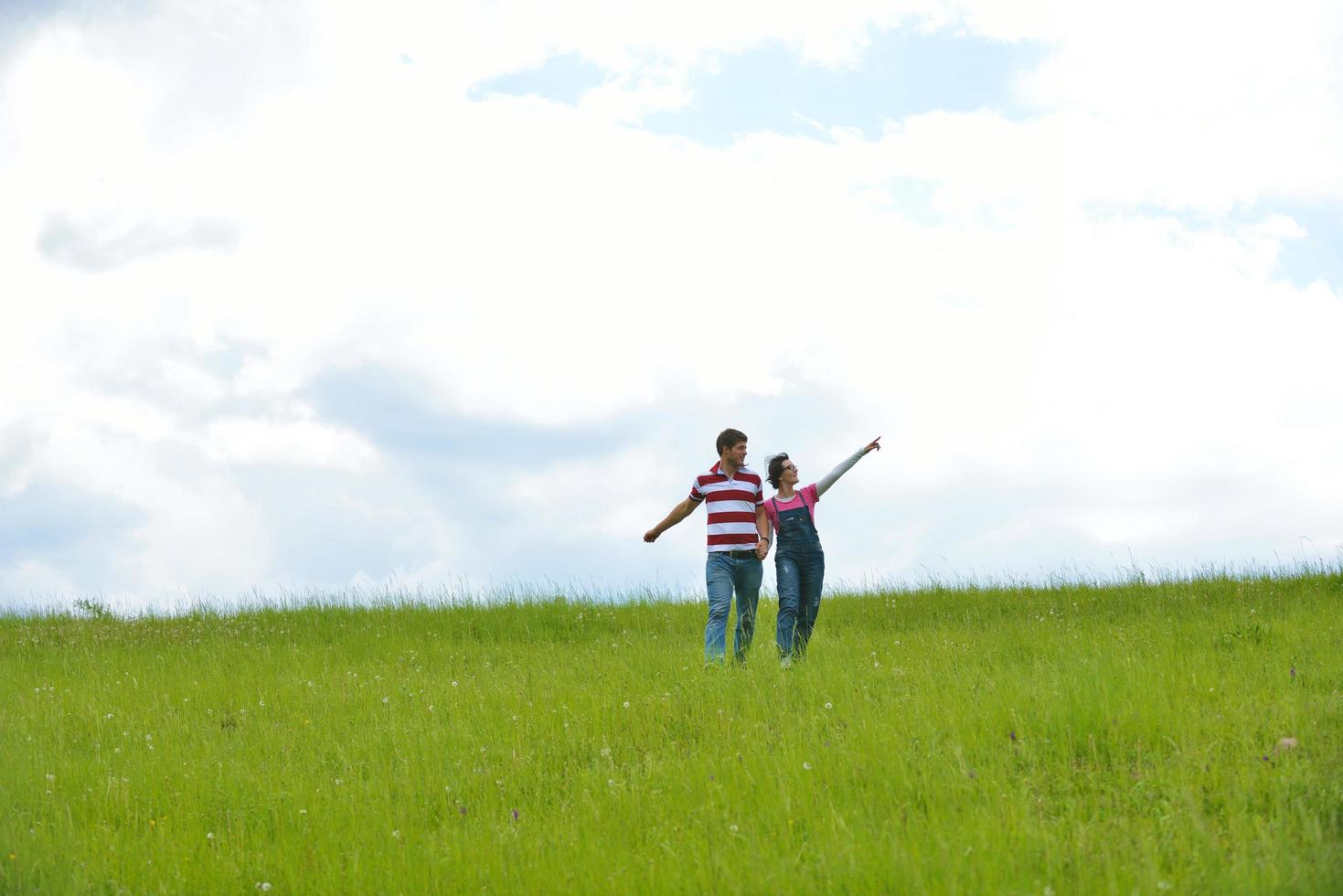 romantic young couple in love together outdoor photo