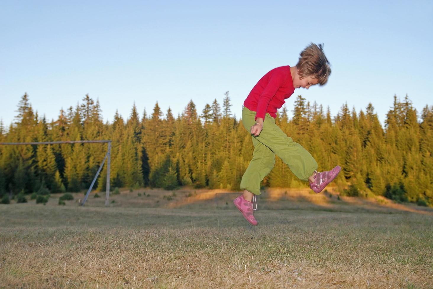 Jumping in to air photo