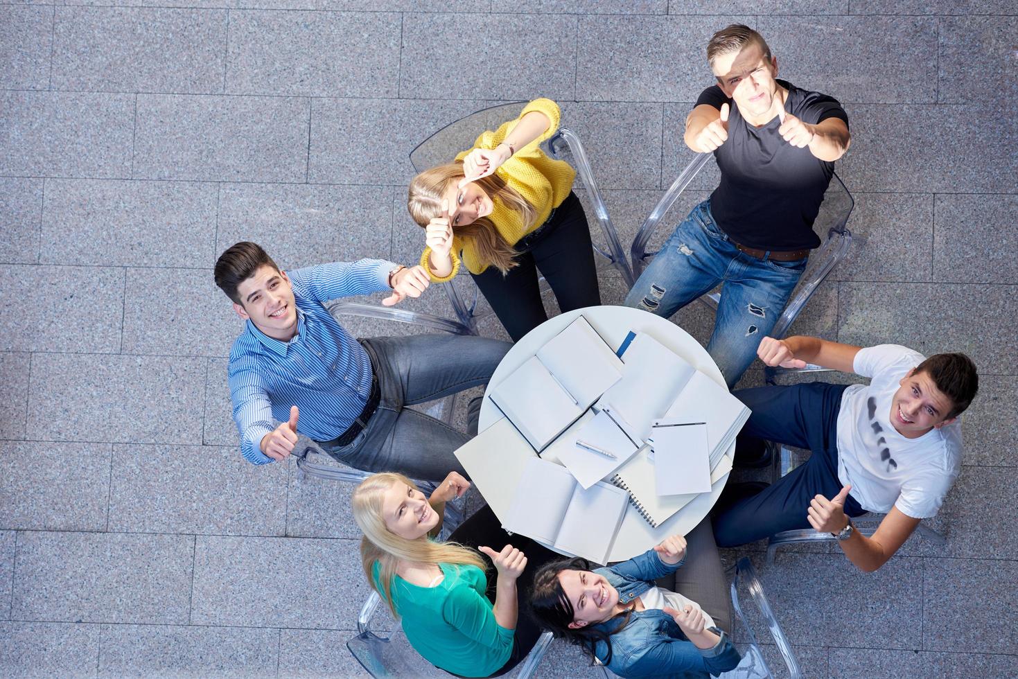 group of students  top view photo