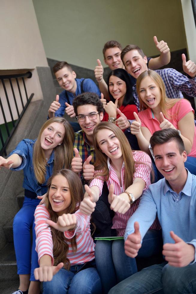 happy teens group in school photo