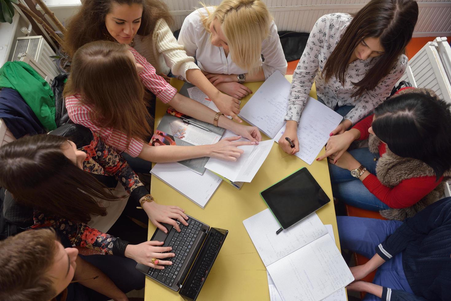 teens group in school photo