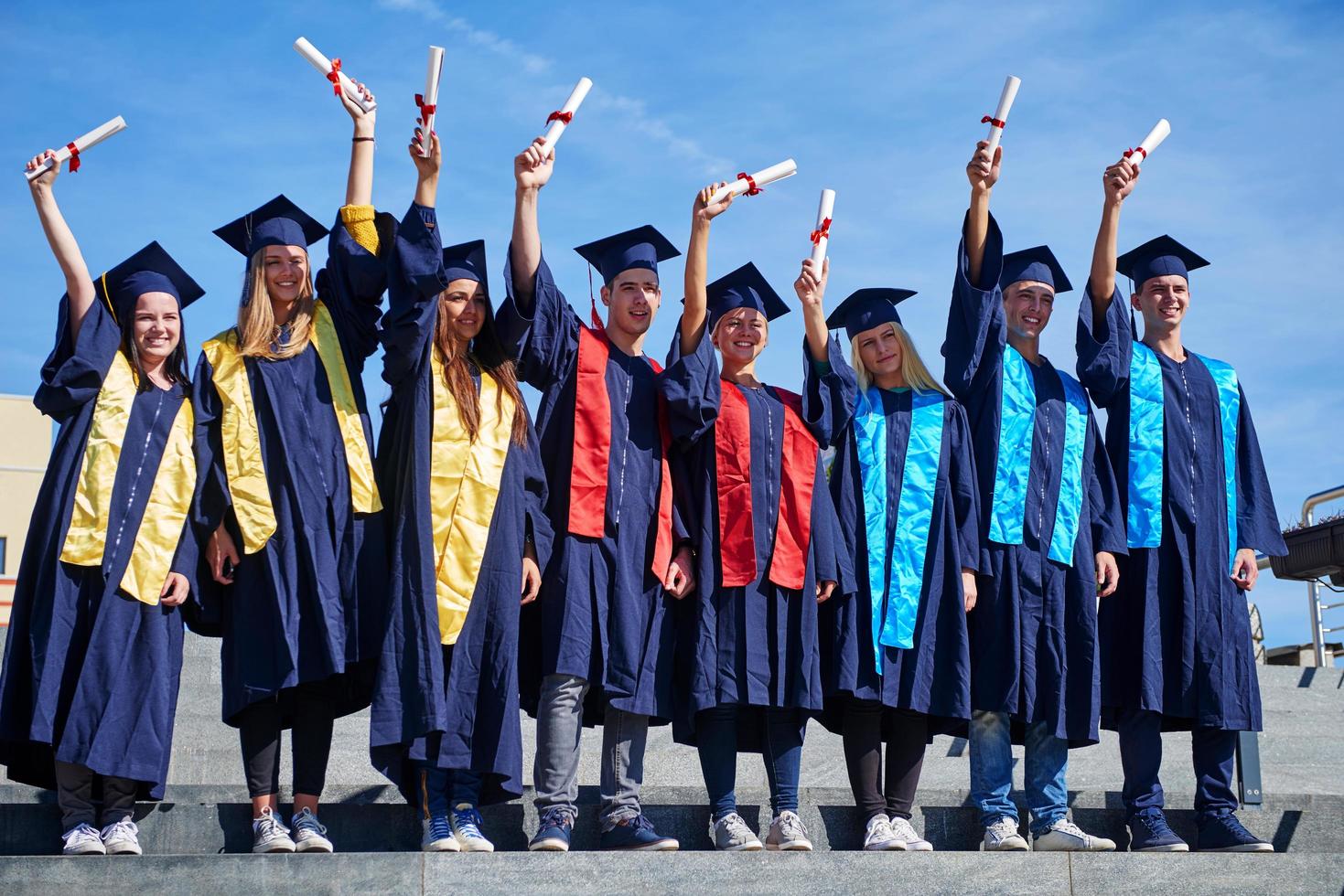 young graduates students group photo