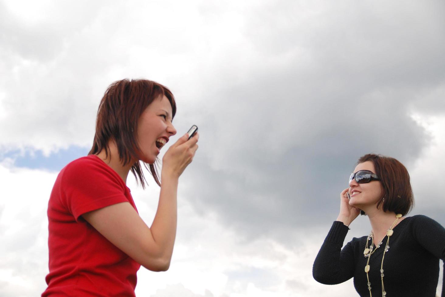 girl with mobile phone photo