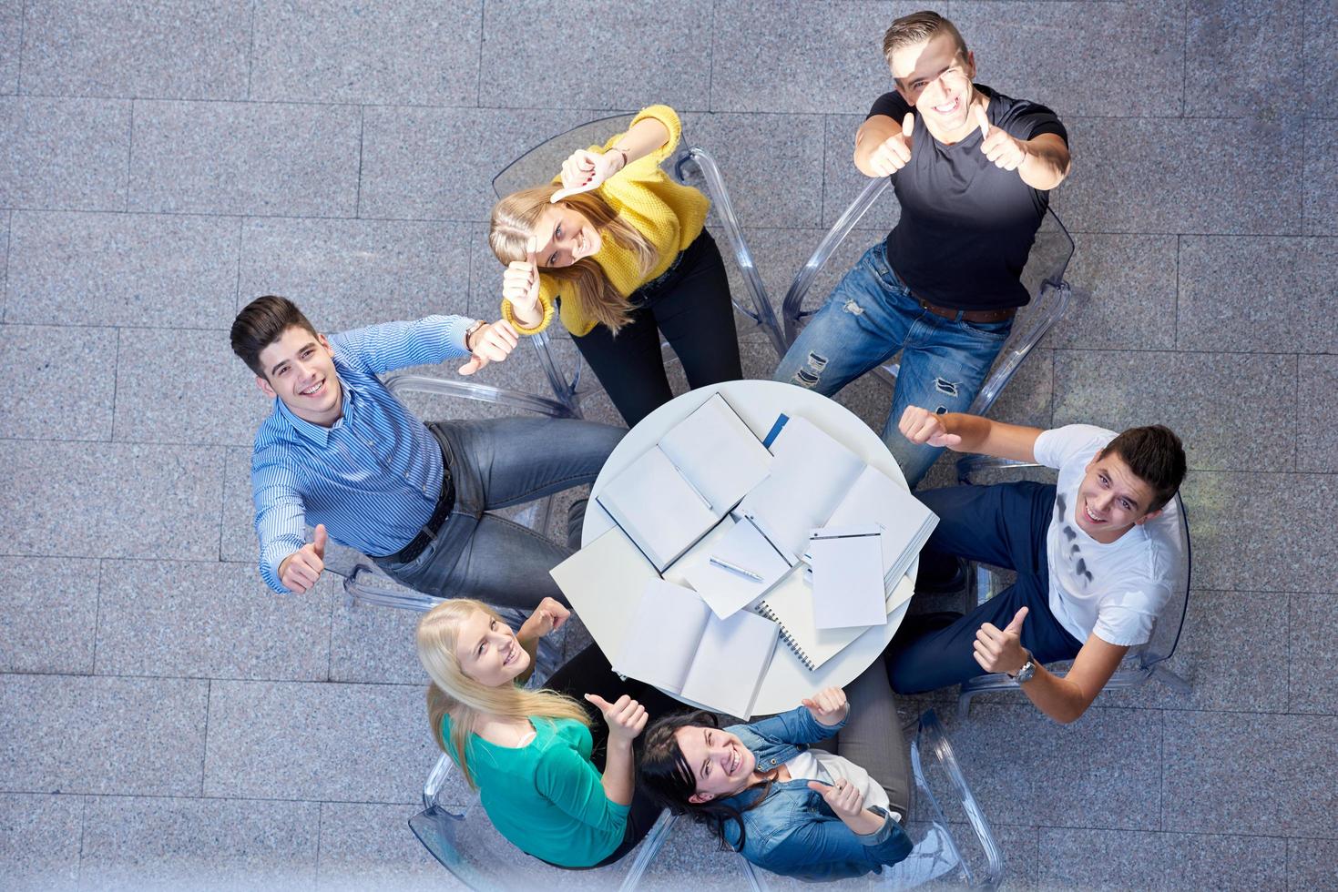 group of students  top view photo