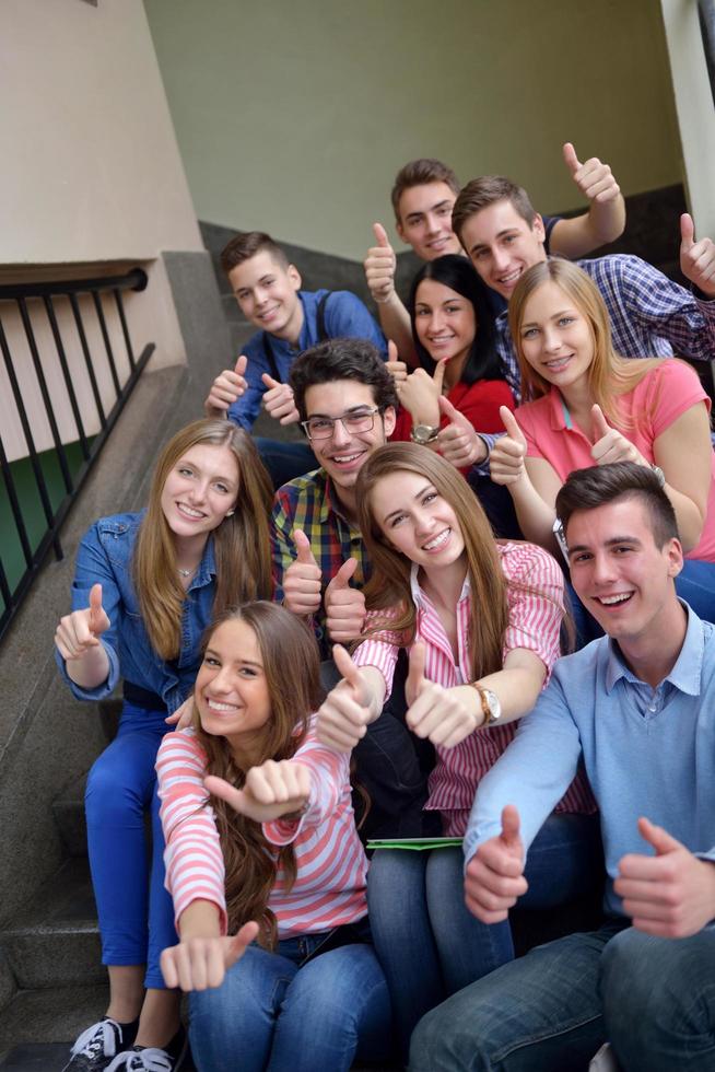 happy teens group in school photo