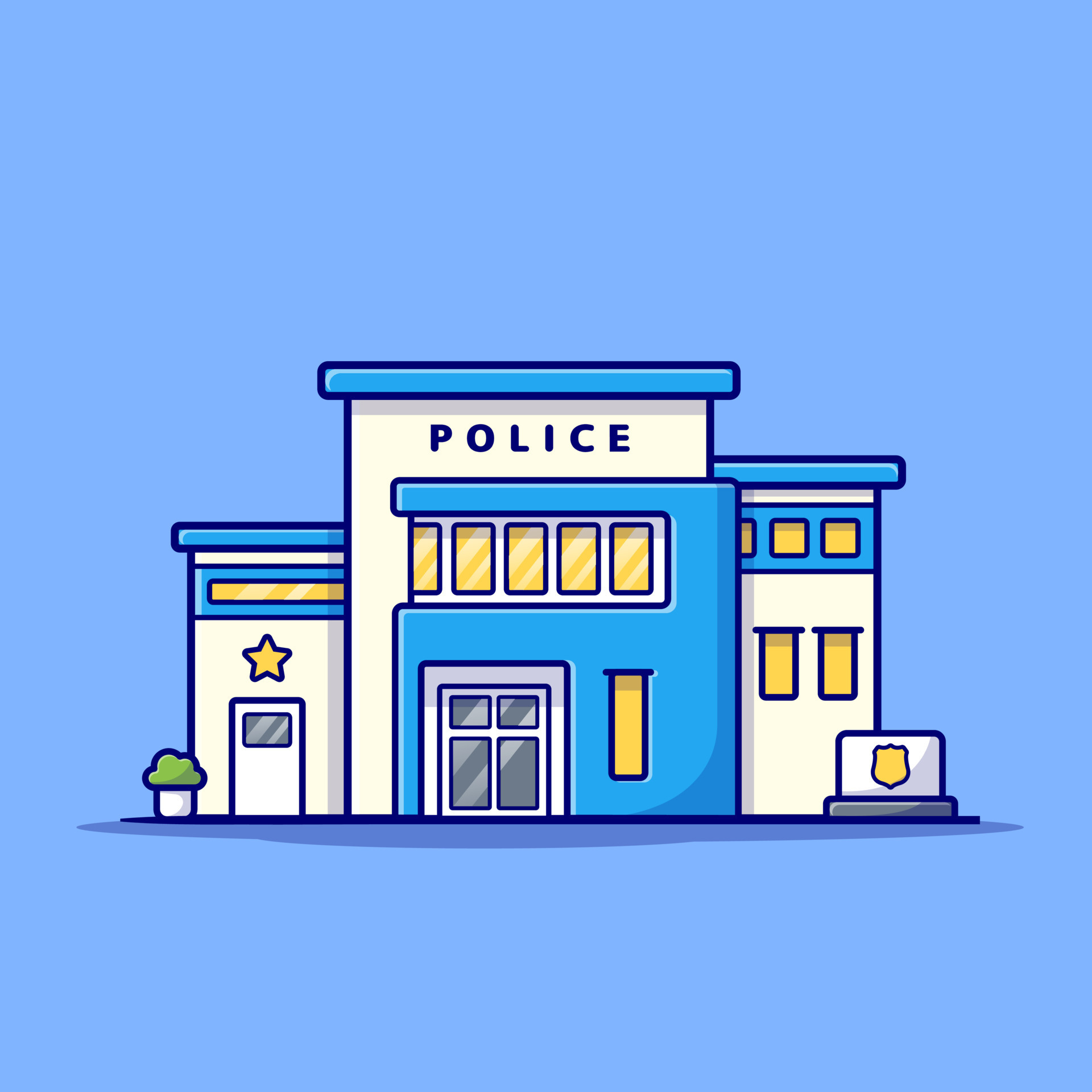 Police Office Cartoon Vector Icon Illustration. Building Landmark Icon  Concept Isolated Premium Vector. Flat Cartoon Style 11922220 Vector Art at  Vecteezy