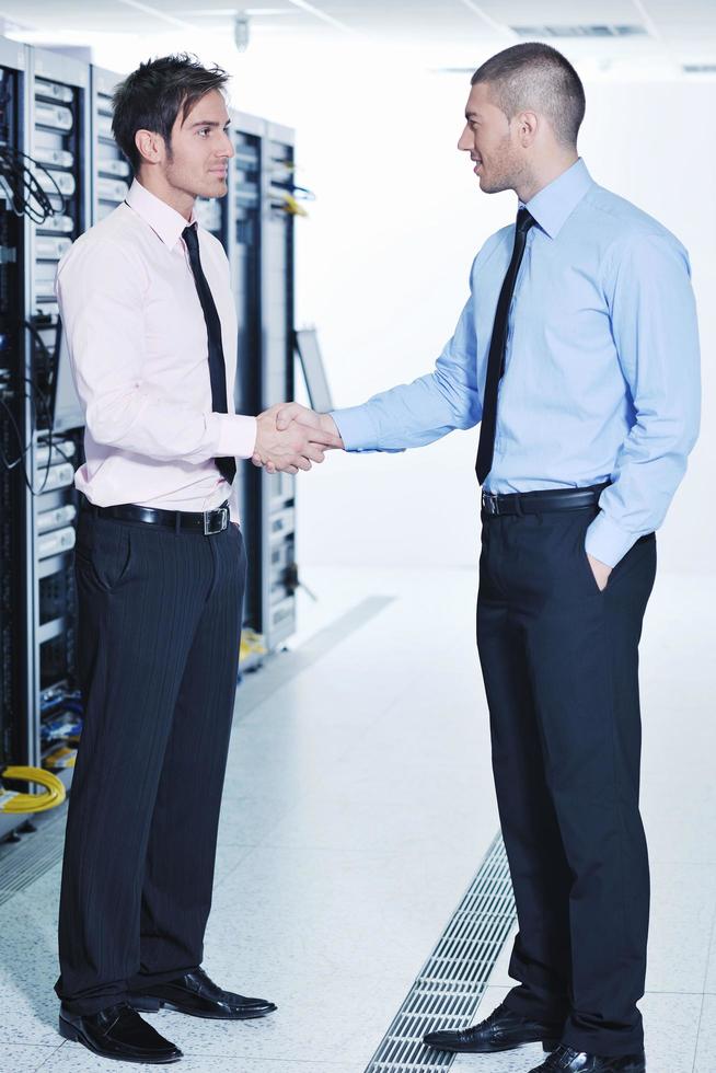 it enineers in network server room photo